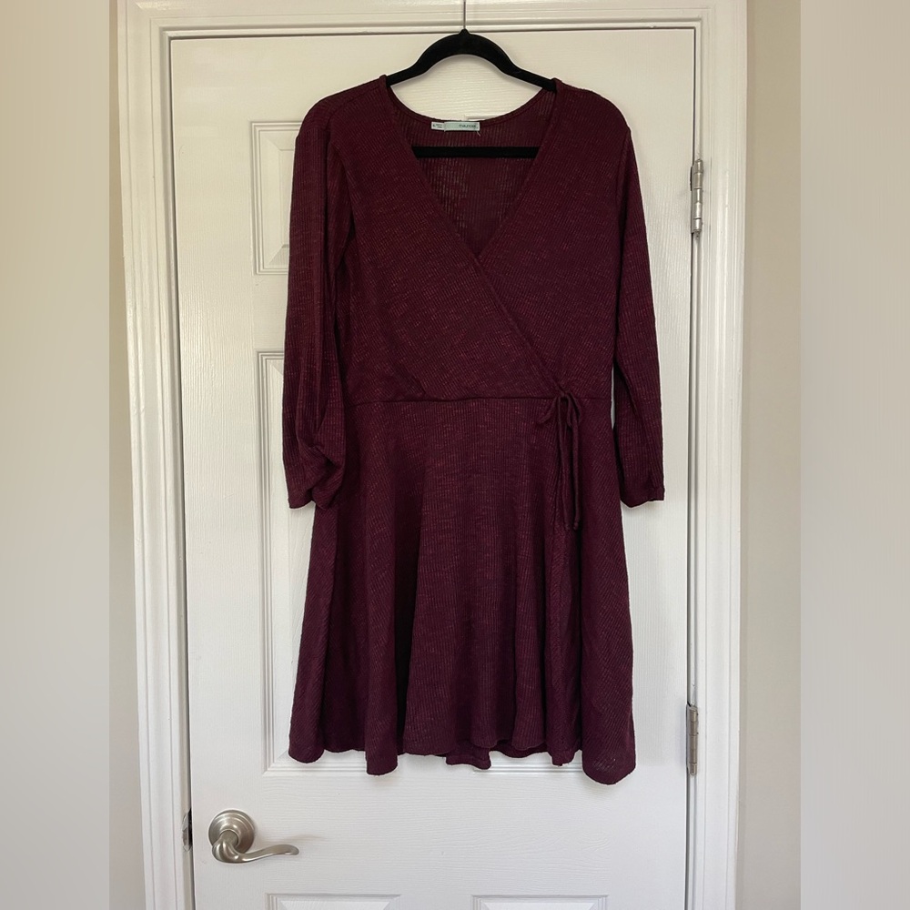 Maurice’s Burgundy Faux Wrap Dress